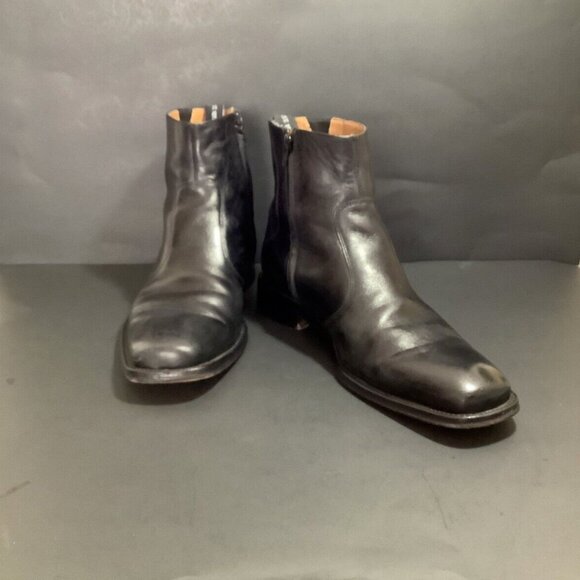 FLORSHEIM IMPERIAL Men's Dress Ankle Boots Zip Black Leather Sq Toe Sz 11.5D - Picture 1 of 7
